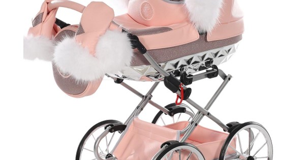 Pink glitter pram best sale